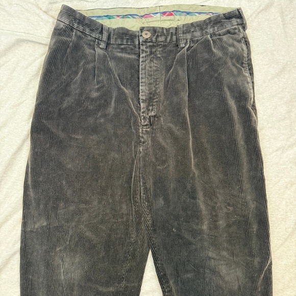 Vintage VTG Polo Ralph Lauren Andrew Corduroy Pleated Pants Mens 35x30 - Picture 13 of 15